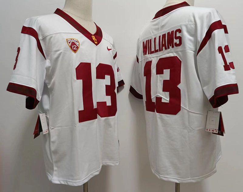Men USC Trojans #13 Williams White Nike 2025 NCAA Jersey->ncaa teams->NCAA Jersey